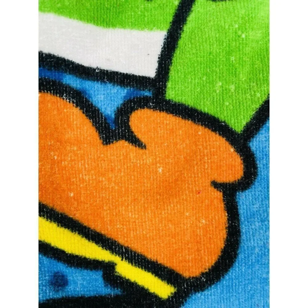 2014 Nintendo Super Mario Towel RARE Print 55x27 Video Game Yoshi Toad Boo Star